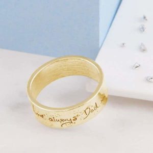 Gold Imprinted Handwriting Ring