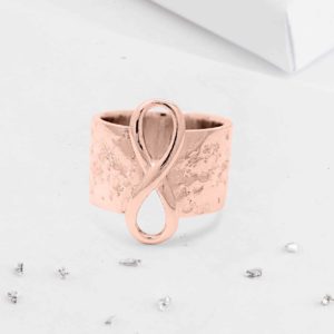 Gold Imprinted Eternal Love Knot Statement Ring