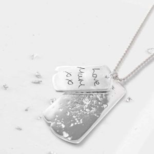 Sterling Silver Double Dog Tag Necklace And Chain