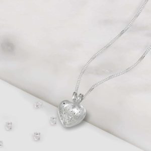 Small Heart Resin And Sterling Silver Memorial Pendant