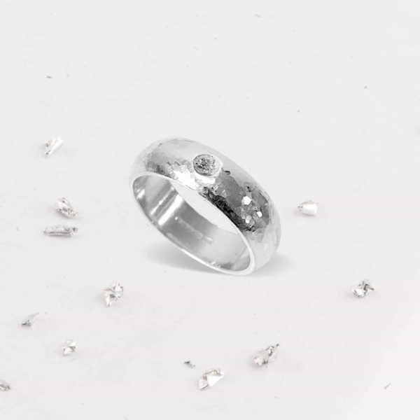 Gold Resin | Planished Ring | Ashes Memorial Jewellery