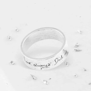 Ashes or Hair Imprinted Handwriting Ring