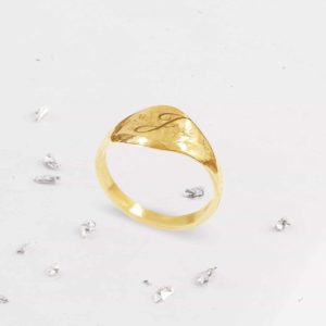 Gold Imprinted Unisex Signet Ring