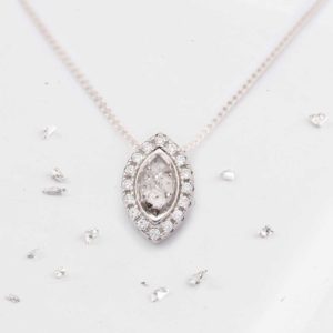 Small Marquis shaped hair or ashes crystal pendant