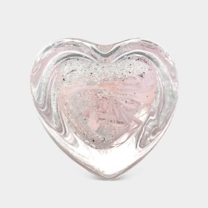 Ashes Glass Swirling Heart Paperweight