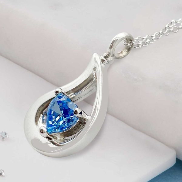 silver teardrop urn necklace
