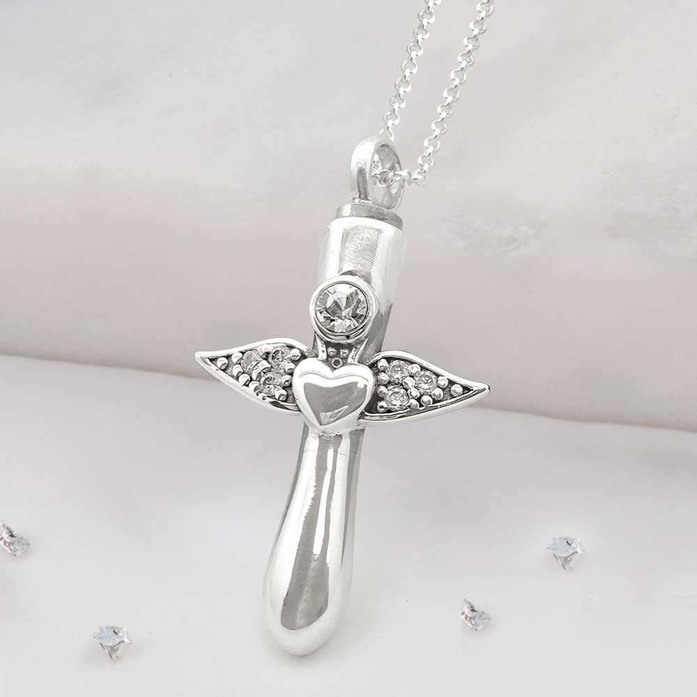 Large | Cross | Cremation | Ashes | Jewelry | Keepsake | Pendant | Cremation  Jewelry for Ashes