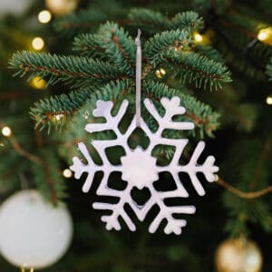 opaque snowflake glass hanging
