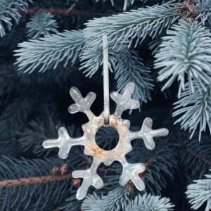 small snowflake glass hanging