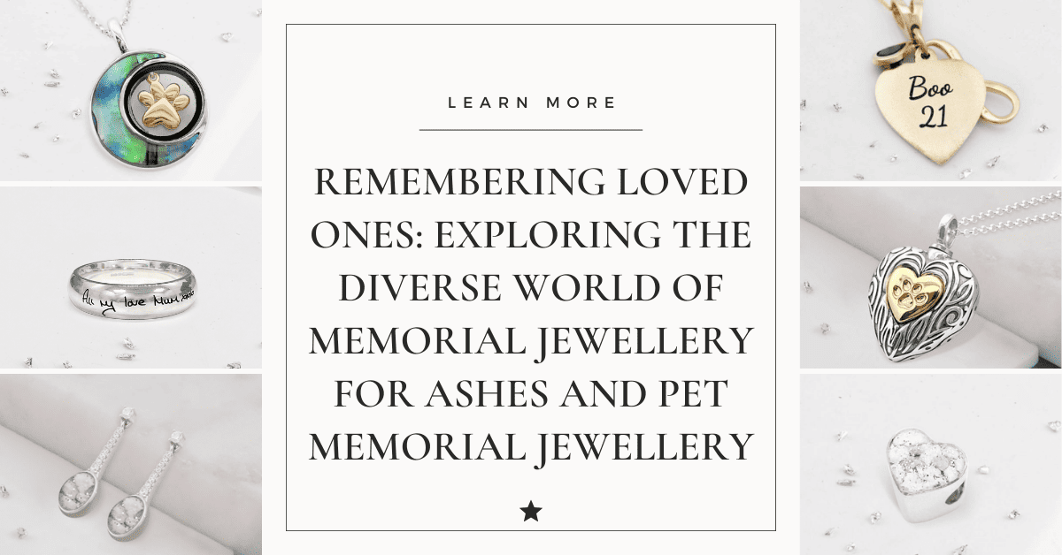 Images of our memorial jewellery and the article title